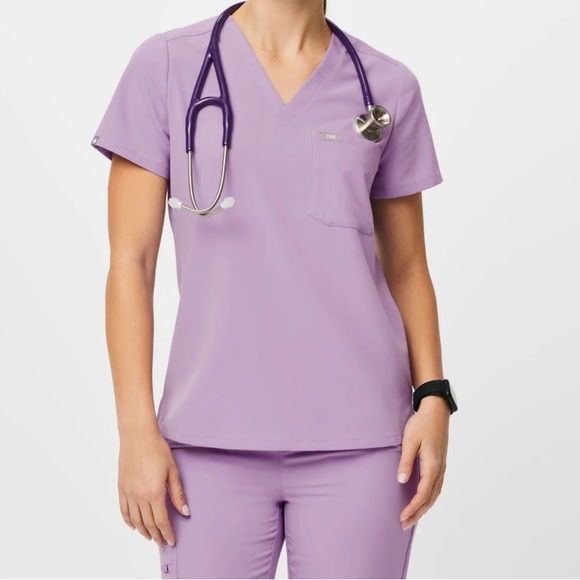Figs Tops - FIGS Lavender Dew Catarina Scrub Top